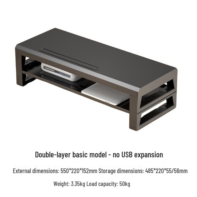 Gecko Double-Layer USB-C Monitor Riser with Expansion & Charging