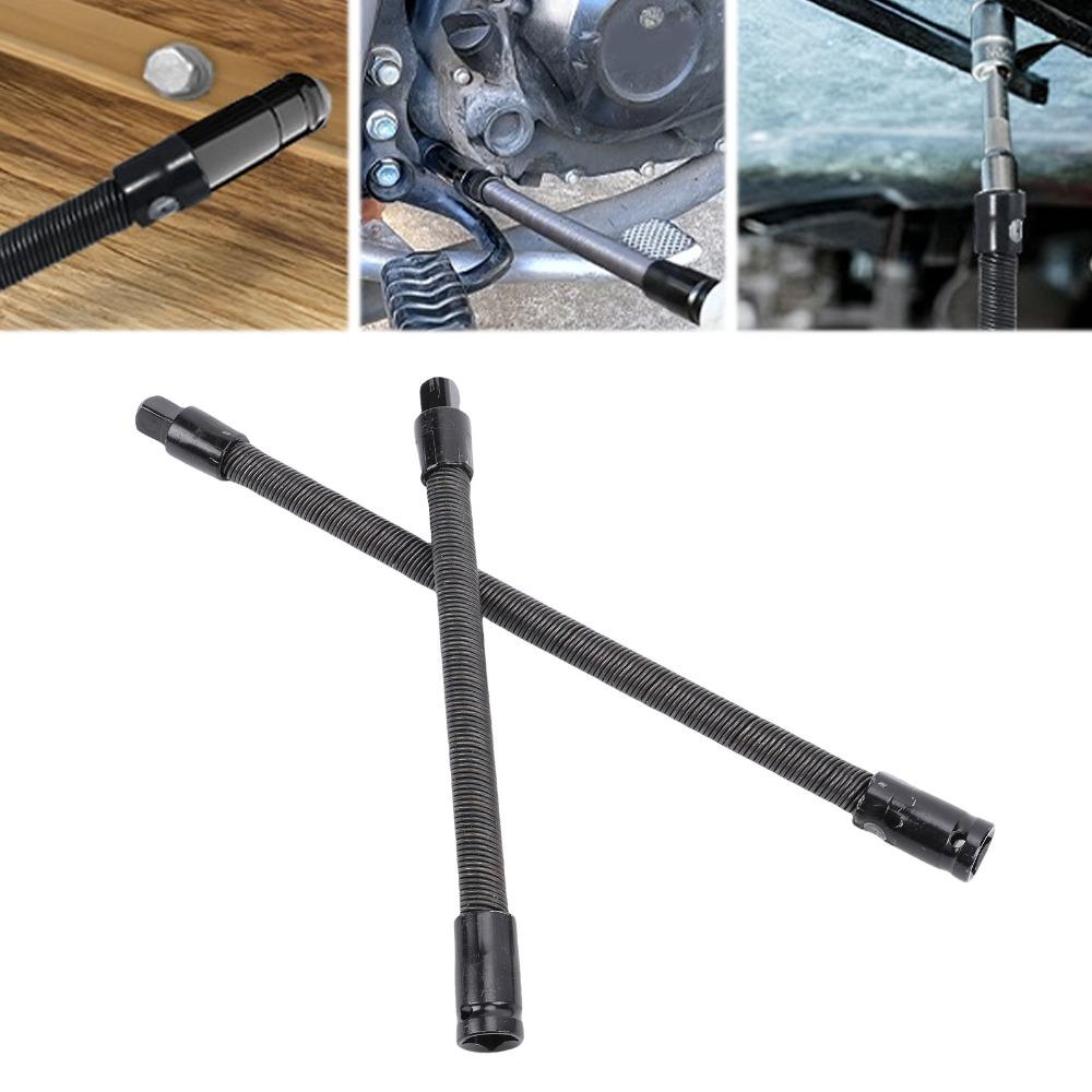 2pcs 1/2 Inch Drive Flexible Socket Extension Bar S2 Alloy Steel 250mm 350mm Bendable Socket Extender Spring Steel