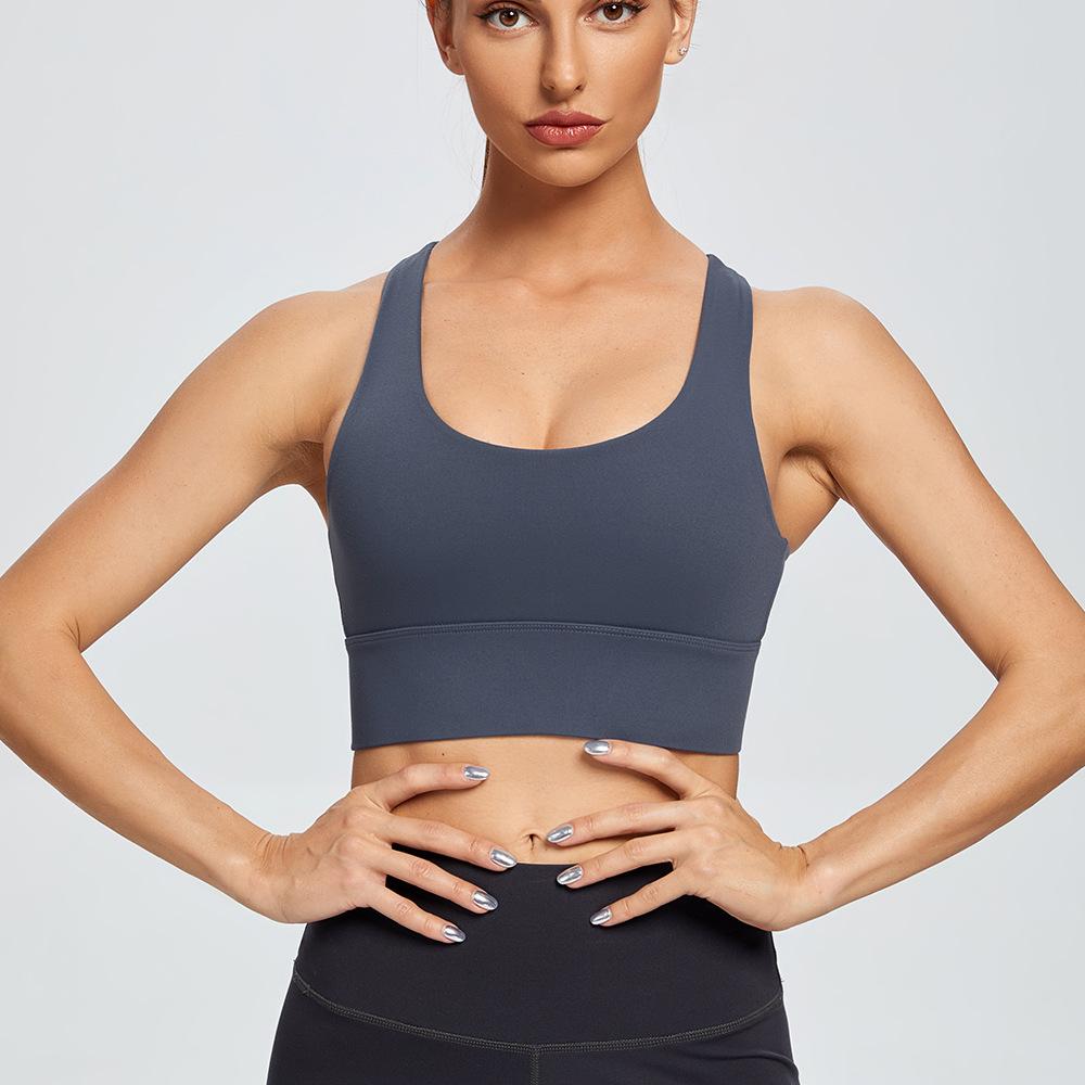 Европейский и американский стиль женский ударопрочный спортивный бюстгальтер плюс размер тонкий пуш-ап крест на спине бег йога фитнес жилет