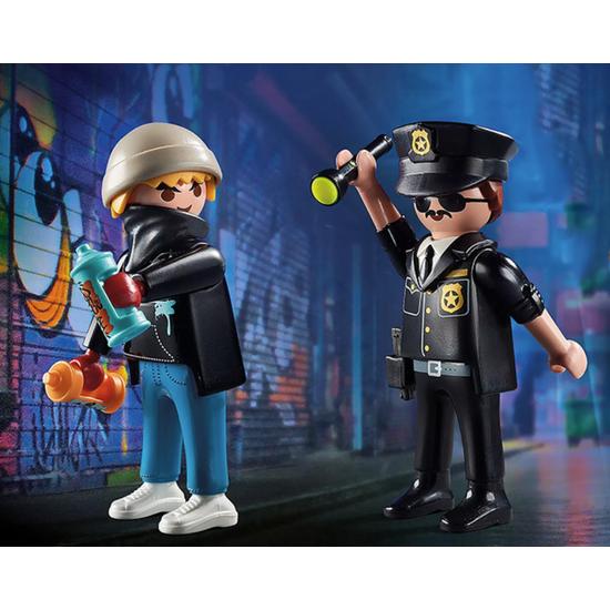 Playmobil Duo Pack Police and Graffiti Figure Set 70822, 1 Set, Popular Toys In Korea
