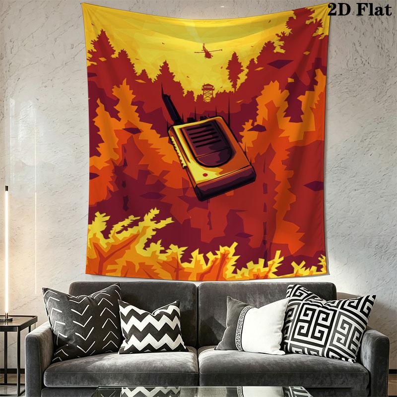 Firewatch Dawn Wall Hanging Printed Fabric Blanket Decorative Tapestries for Bedroom Living Room Home Decor