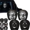 4 Pcs Scary Funny Cartoon Car Headrest Covers Spooky Creepy Halloween Auto Head Rest Protector with Ghost Face Mask Design