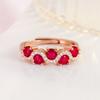 Trendy Red Diamond Ring In Rose Gold Color Geometric Style With Interwoven Twist Design