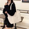 Unisex Canvas Shoulder Bag Large Capacity Tote Zipper Closure Casual Handbag for Work Commuting College Street
