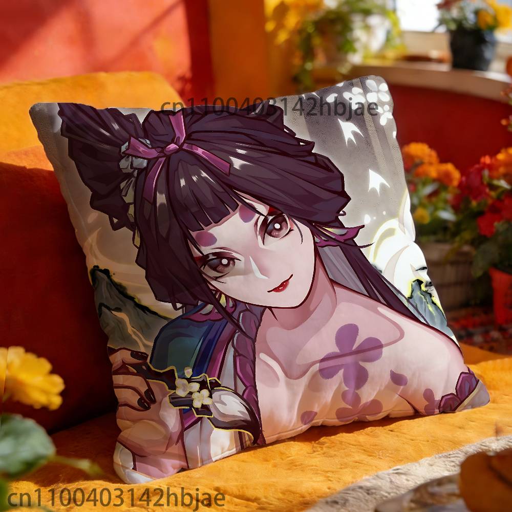 Shiranui O-Onmyoji Himiko Pillowcases Bedroom Living Room Sofa Home Decor Polyester Cushion Cover with Zipper