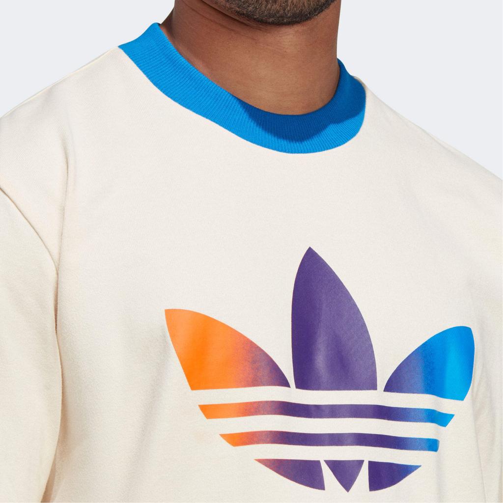 Adidas Футболка Originals Adicolor 70s Vintage Gradient Logo с круглым вырезом, мужская, бежевая IP6967
