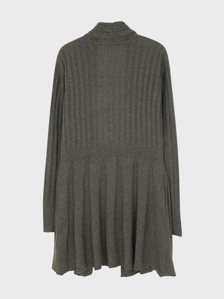 Европейский и американский вязаный кардиган с длинными рукавами и средней длиной для весны, осени и зимы