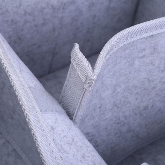 Baby Diaper Caddy Organizer with Dividers Portable Car Diaper Box Felt Diaper Caddy with Handle Nursery Basket