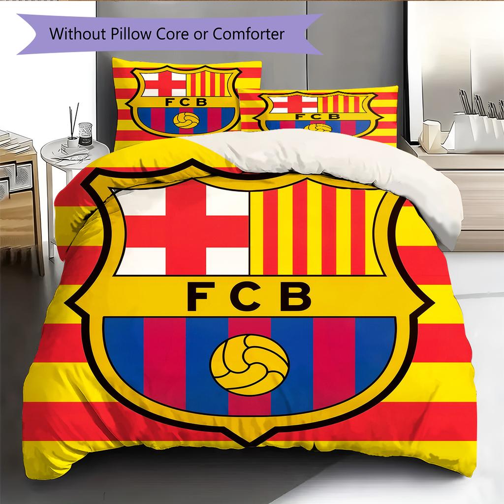 Постельное белье с узором Барселоны Домашний декор Подарок на день рождения (1 пододеяльник + 2 наволочки, без наполнителя)
