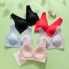 One-piece Seamless Underwear for Women with Small Breasts Gathered In A Thin Section Without Steel Ring Fixed Cup Tank Top Sports Bra