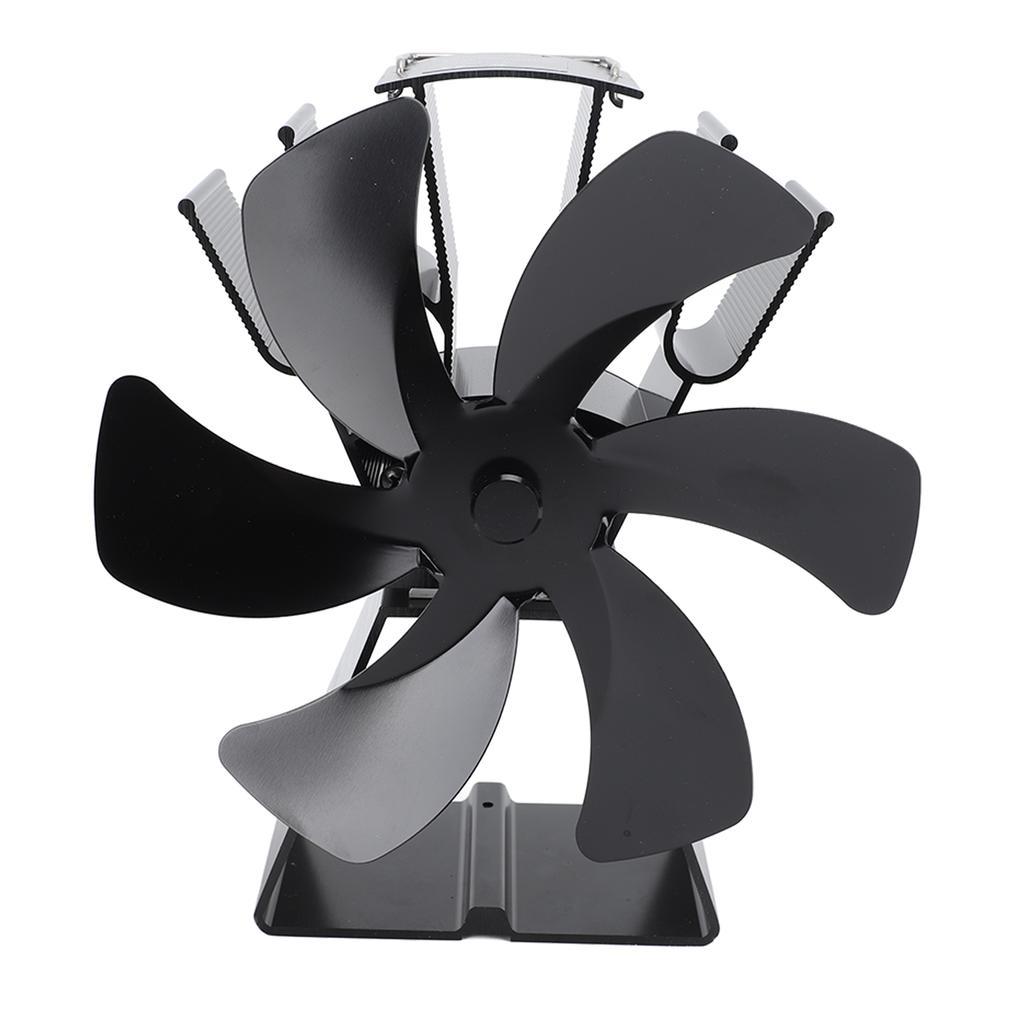 6-лопастной вентилятор для печи с подогревом, ручное управление, настольный вентилятор для камина из алюминиевого сплава для сжигания дров