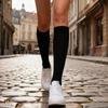 4 Pairs Women's Cotton Knee High Socks, Casual Solid Knit Knee Socks (black)