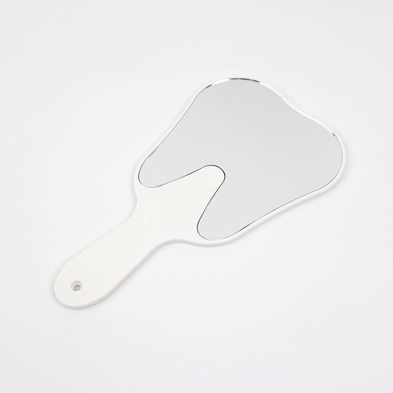 GULPOOE 1Pcs Dental Mouth Examination Mirror with Handle Cute Tooth Shaped Mirror Unbreakable Patient Hand Mirror Dentistry Gift