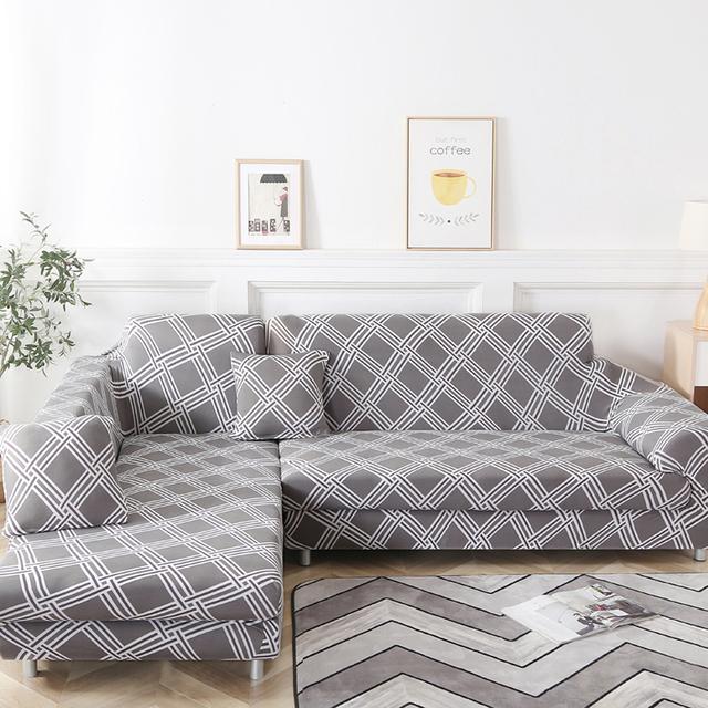 Эластичный чехол для дивана L-образный диван, секционный шезлонг, чехол для дивана, чехол из спандекса, угловые чехлы для диванов для гостиной