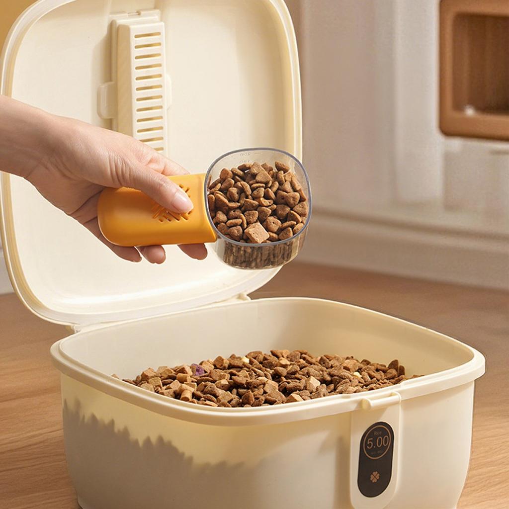 Мерная ложка для домашних животных, Многофункциональная ложка для риса с прозрачным стаканом, Мерная ложка для кошачьего корма с мерной шкалой