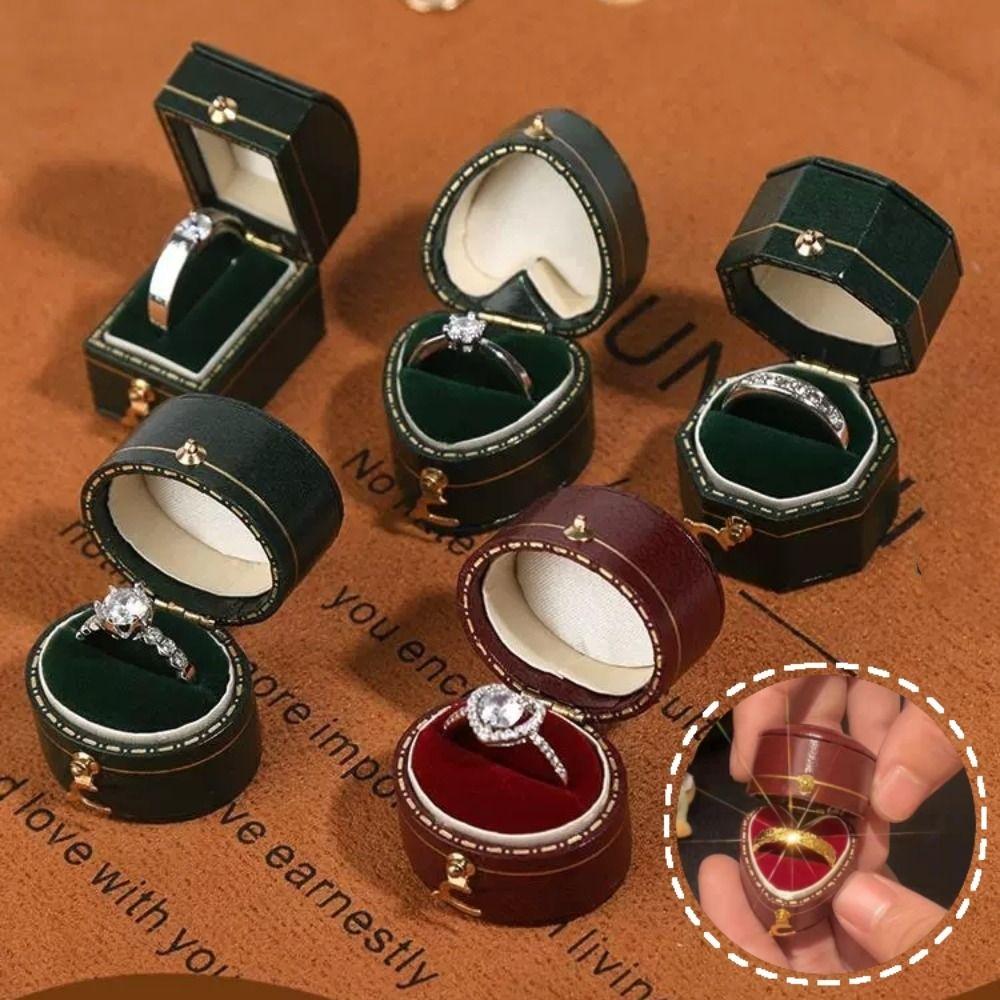 Exquisite Engagement Ring Box Display Holder Jewelry Storage Box Small Ring Bearer Box  Unisex