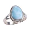 Natural Republic Larimar Gemstone 925 Solid Silver Jewelry Ring Size 9.5 A0o36