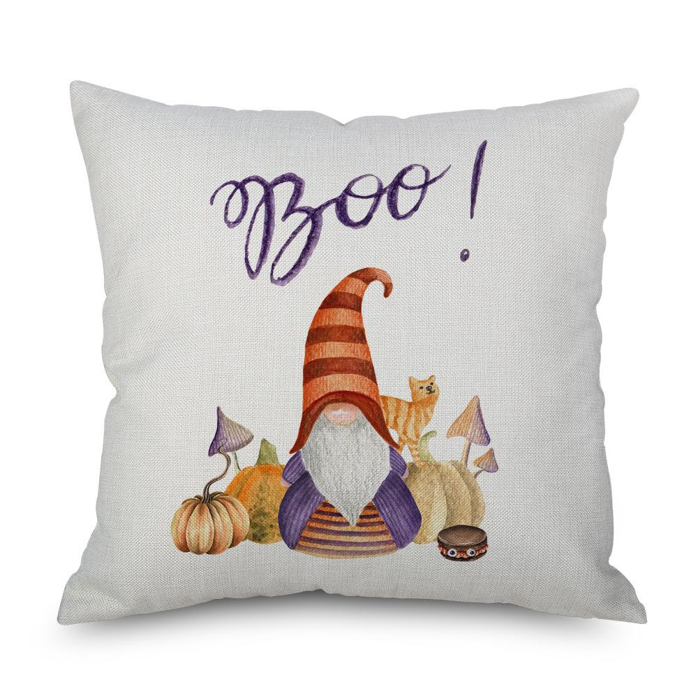 Halloween Linen Pillowcase Pumpkin Plaid Pillow Case for Bedroom Room Aesthetics Pillow Cover Luxury Designer Cushion Cover