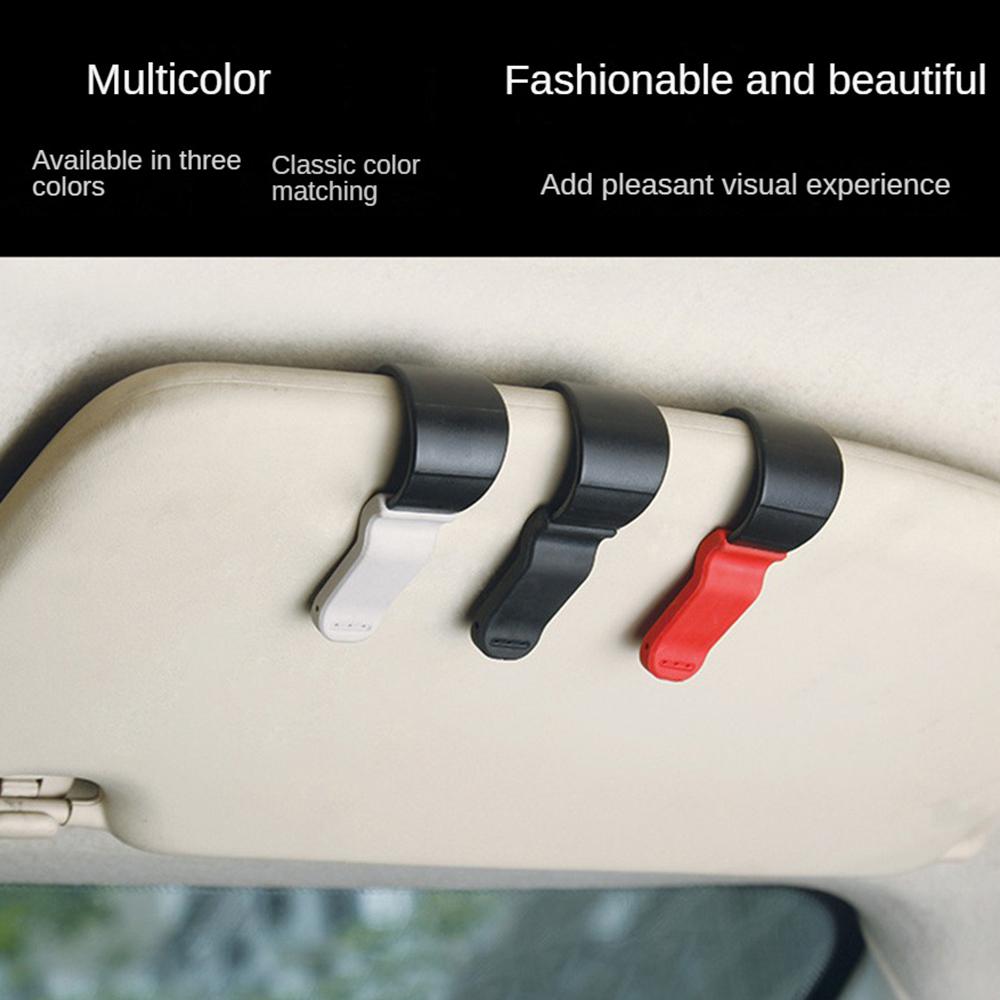 2PCS Car Fixing Clip Multifunctional Universal Tpr Material Mini Car Accessories Sun Visor Card Bill Storage Clip Practical