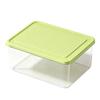 DYS Refrigerator Storage Box, with Lid, Clear Stackable Food Container, Microwave Safe Odor Resistant Freshness Keeper, for Fridge Organization