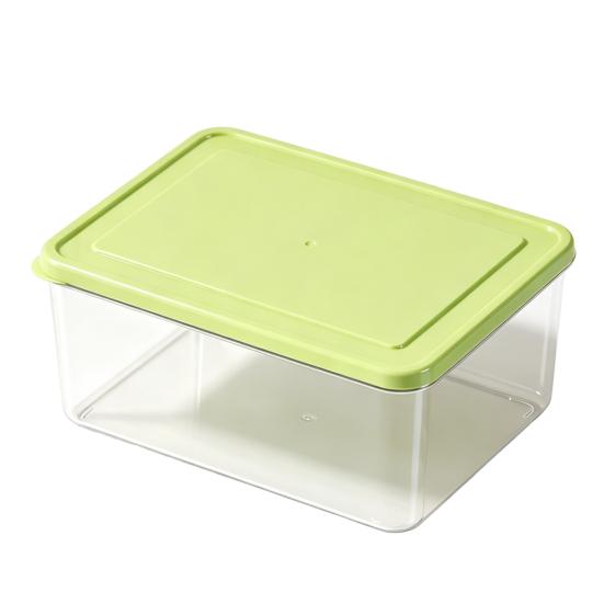 DYS Refrigerator Storage Box, with Lid, Clear Stackable Food Container, Microwave Safe Odor Resistant Freshness Keeper, for Fridge Organization