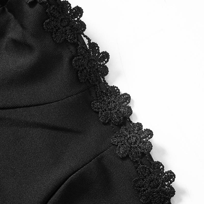 QICED Women's Spring Summer Lace Strap Slim-fit Bag Buttock Dress Woman