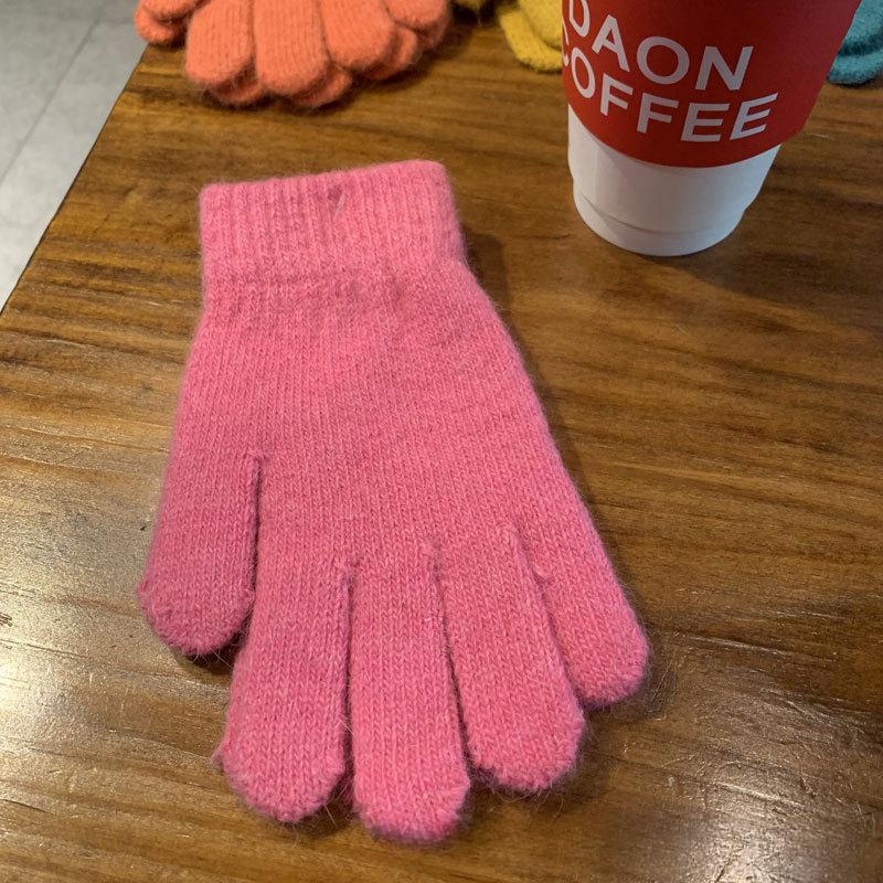 Женские и мужские кашемировые эластичные уличные перчатки с полным пальцем, теплые толстые зимние перчатки, варежки