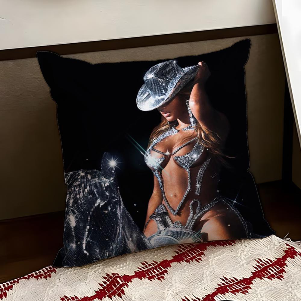 Singer BBeyonce CCowboy Cushion Cover Reversible Soft Durable Pillow Cover Home Car MultiScene Use for Daily Comfort