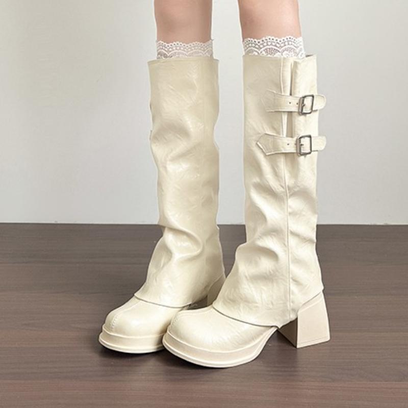 High Heels High Boots Women Platform Chunky Shoes Designer 2026 Winter New Sexy Party Chelsea Motorcycle Boots Pumps