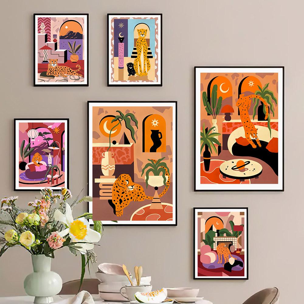 Тигровый рай, лес, животное, настенная живопись на холсте, абстрактные постеры с изображением гепарда и принты, фотографии для гостиной, украшение для дома