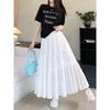 DX~~French Gentle Style Bow Half Skirt Women's Summer High Waist Skirt A-line Large Hem Mid Length Skirt