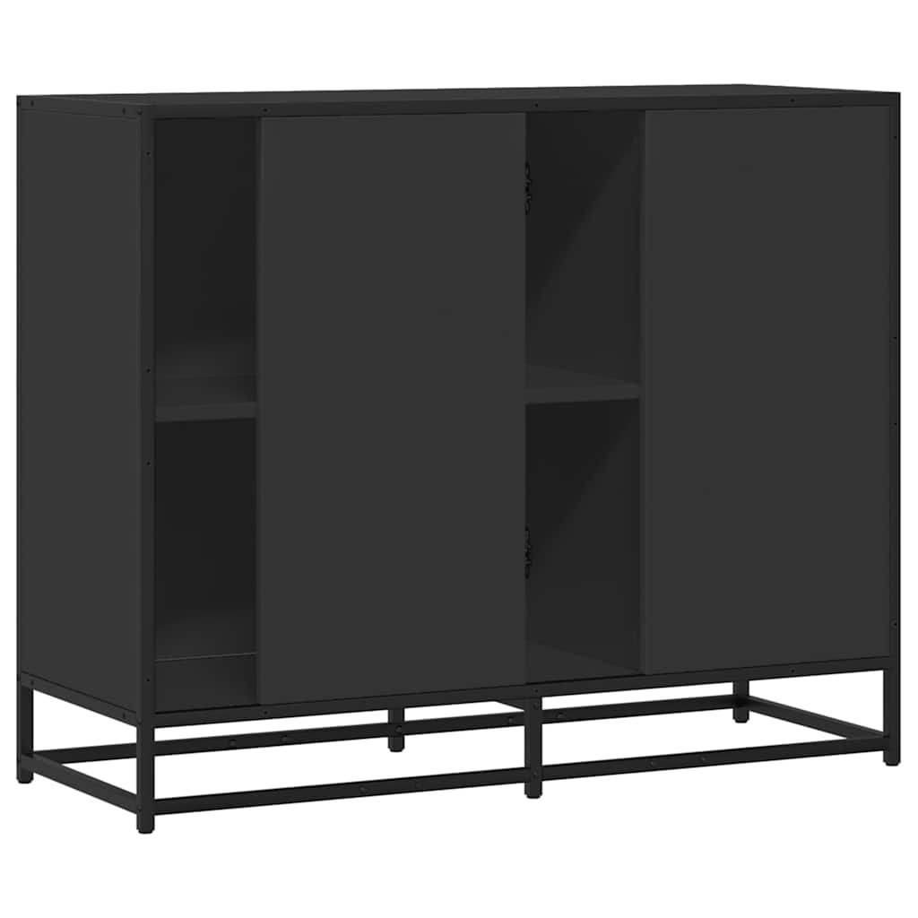 Vidaxl Szafka, Czarna, 92X35X76 Cm, Materiał Drewnopochodny