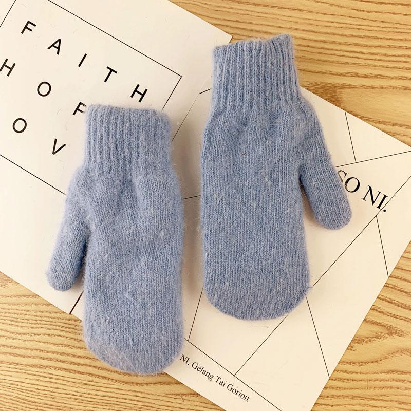 Женские зимние двухслойные перчатки из шерсти.3 цвета на выбор