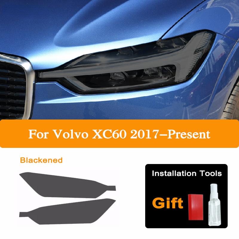 1 пара для Volvo S60 S90 V60 V90 XC60 XC90 защитная тонировочная пленка для автомобильных фар дымчато-черная наклейка на передний фонарь из термополиуретана, автомобильные аксессуары