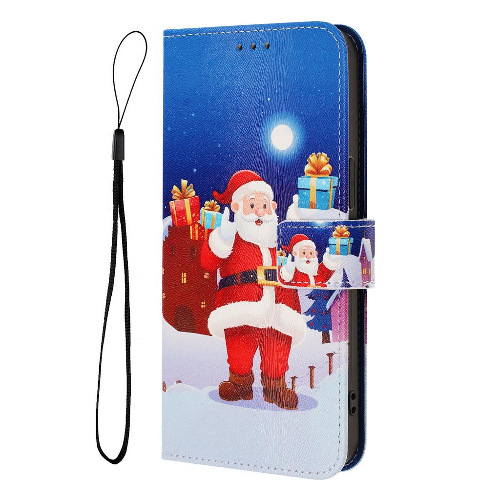 Christmas Marble Leather Case Samsung Galaxy A17 A26 A36 A56 A16 A06 A56 A15 A71 A51 A81 A91 A13 A04S Phone Wallet Flip Cover Card Holder Stand Bags