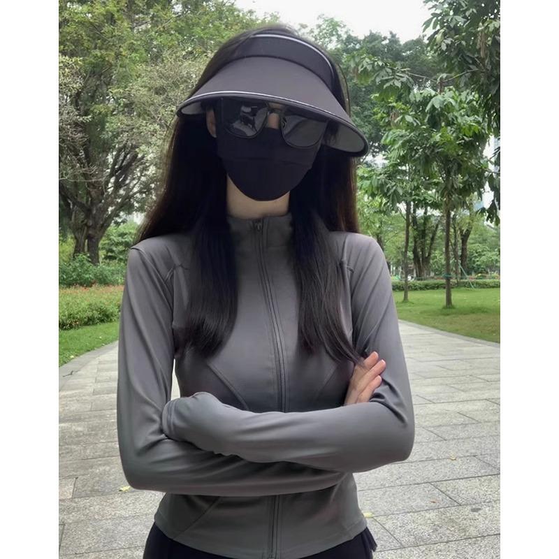 Женский серый летний кардиган-куртка из ледяного шелка с защитой от УФ-лучей 2025