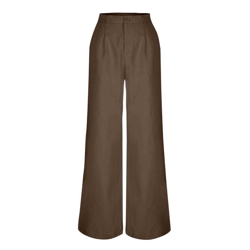 Рабочие брюки женские деловые повседневные с высокой посадкой и широкими штанинами, нарядные рабочие наряды