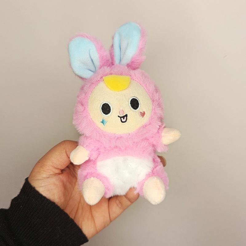 Cute Fantasy Elf Rabbit Plush Doll Keychain New Style Doll Bag Pendant 4-inch Machine Doll