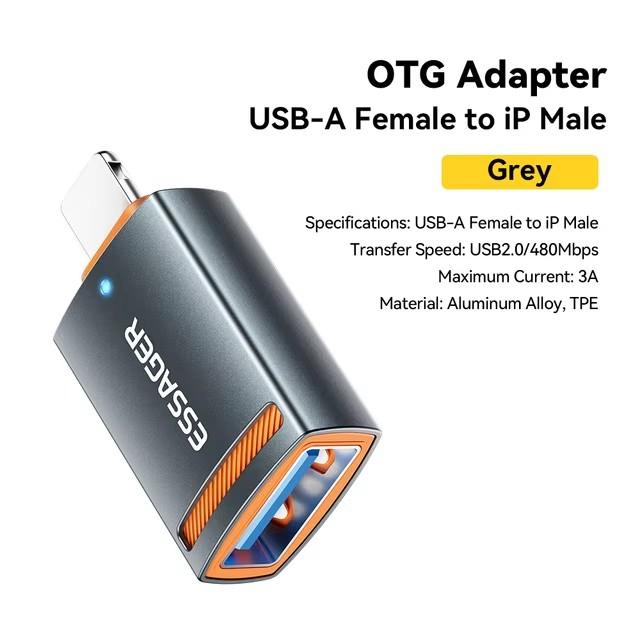 Essager USB3.0 OTG адаптер Type-C USB-A Micro Female на USB Micro iP Type-C Male конвертер для Macbook Xiaomi iPhone OTG адаптер