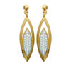 [K3840] - Gold Plated Earrings 'Goddess' White Gold - 32x8 Mm