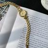 Корейская Мода Цепочка Маленькие Золотые Часы Часы Женские Модный Акцент Алмаз