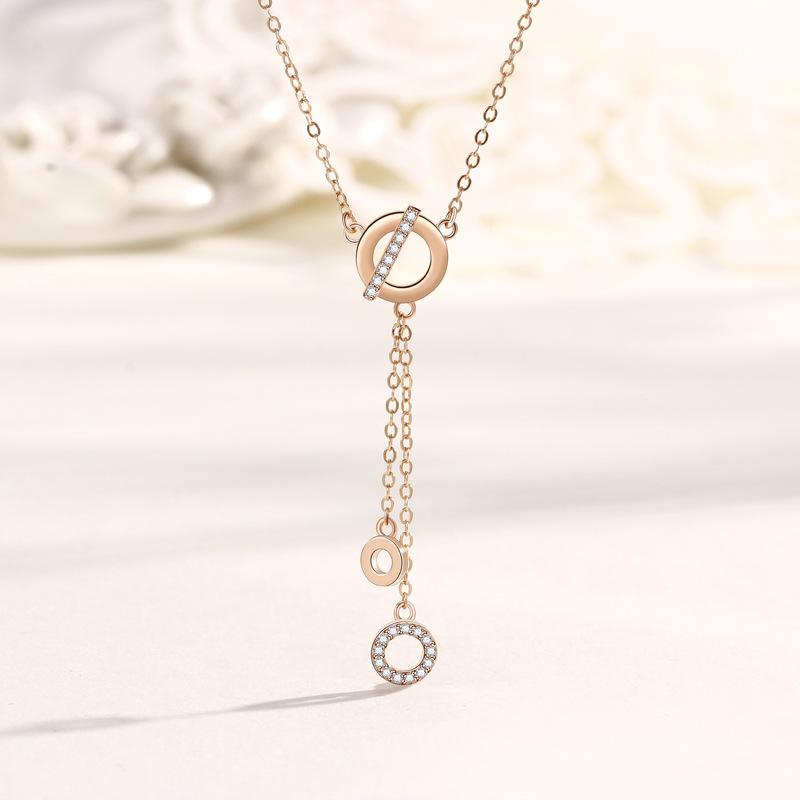 Ожерелье Reincarnation, женское, круглая, микро-инкрустированная цирконием, нишевая, ключичная цепочка, корейская версия, простая цепочка для подруг