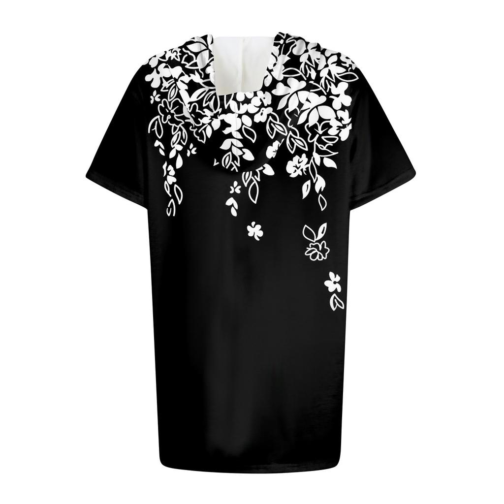 Женские толстовки, повседневные рубашки с короткими рукавами, модные туники с принтом, топы с карманами