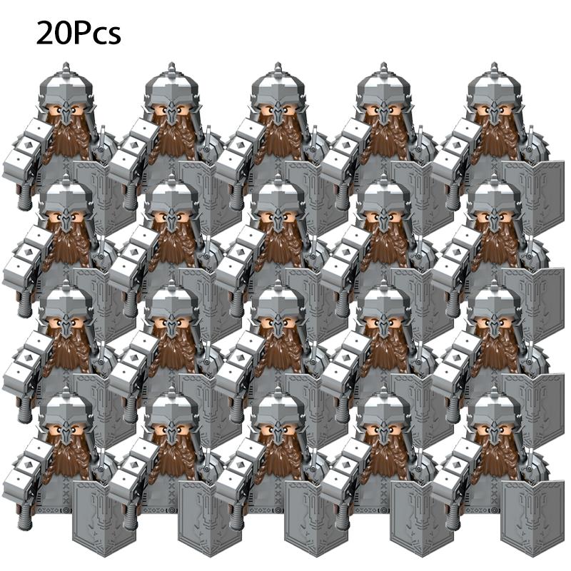 20 шт. средневековый военный лорд эльфийской гвардии армия орков гномов воинов кольца дети мини собранный строительный блок
