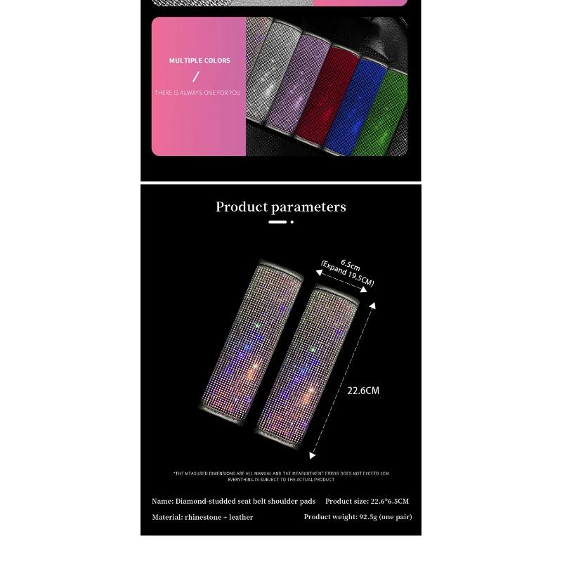 1 шт., блестящие наплечники для ремня безопасности автомобиля, украшения со стразами, накладки на плечи, защитные накладки, подушки, автомобильные аксессуары для женщин