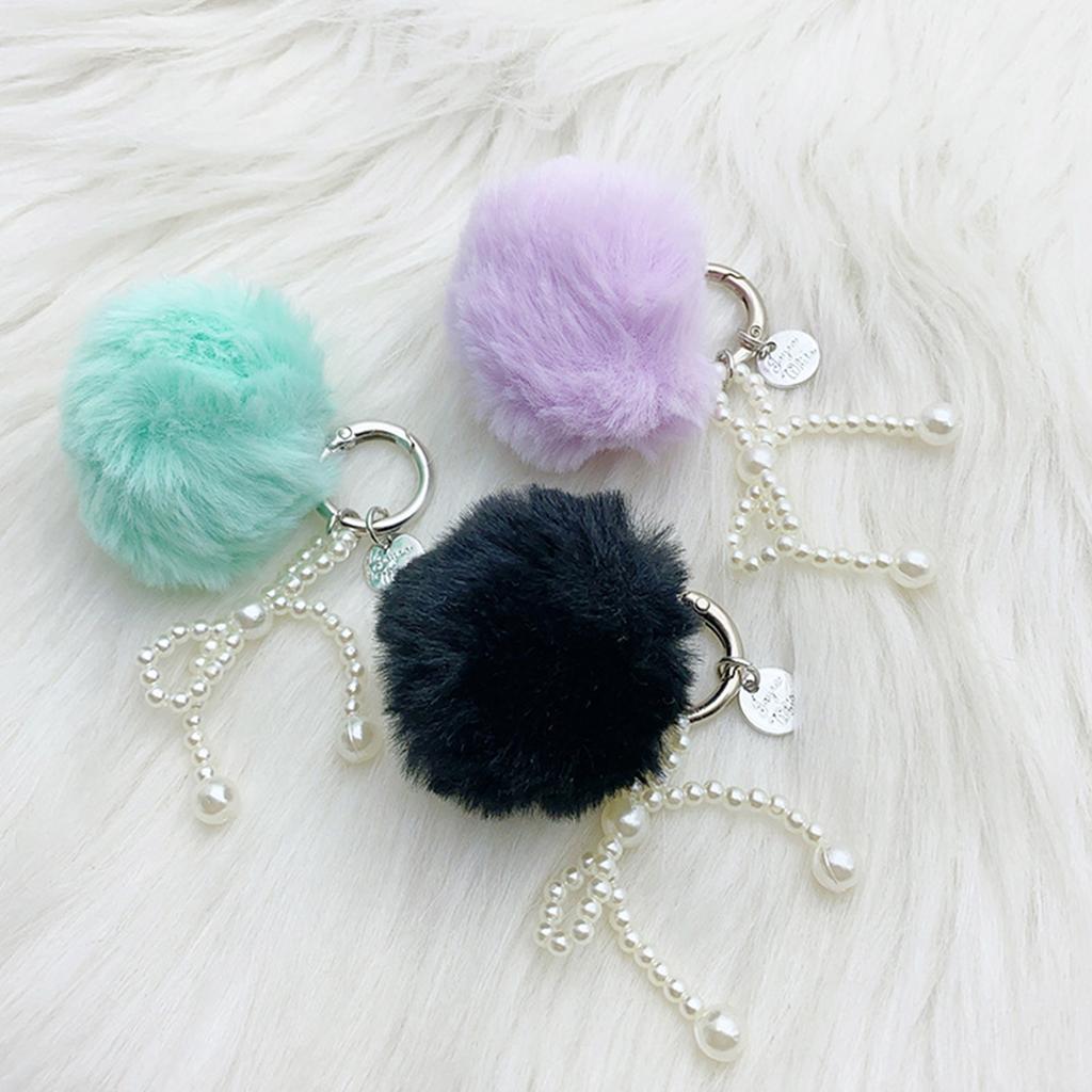Elegant Beaded Bowknot Keychain Bag Pendant Unique Phone Charm Delicate Plush Keyring Accessory for Personalized Charm