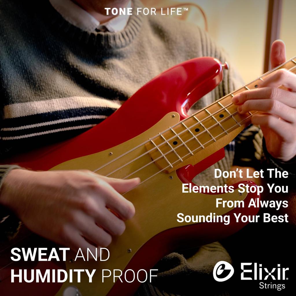 Струны для акустической бас-гитары Elixir NANOWEB Light, .045-.100, #14502 (Официальный японский продукт)