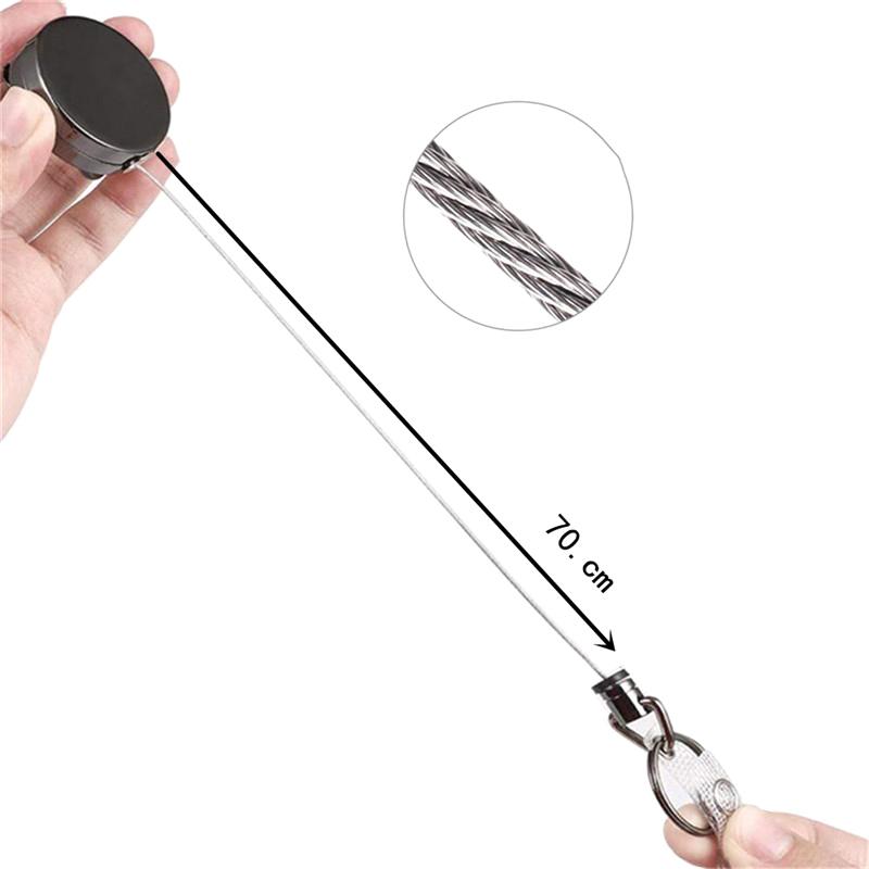 Выдвижной металлический проводной брелок для ключей катушка для бейджа шнурок для удостоверения личности бейдж с именем легко вытягиваемая пряжка эластичный брелок