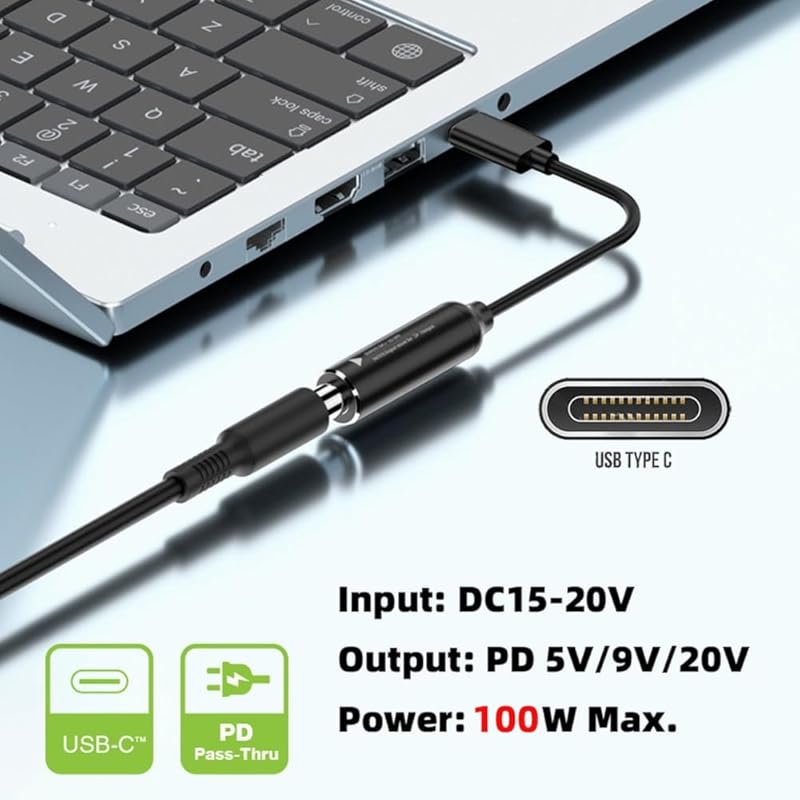CY cable DC jack 7.9X5.4mm input USB-C Type-C power supply 100W charging cable laptop computer phone PD9V 5V 20V