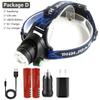 XHP180 2000 000LM Самый яркий светодиодный налобный фонарь с масштабируемой головкой, фонарик, лампа, USB-перезаряжаемый фонарик для кемпинга